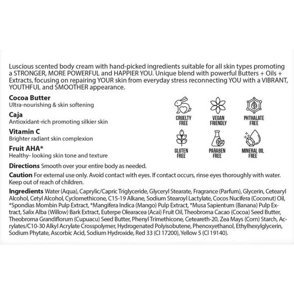 New! Nutrius Brazilian Body Butter Cream Berry Bliss , 6 FL OZ - Picture 4 of 5